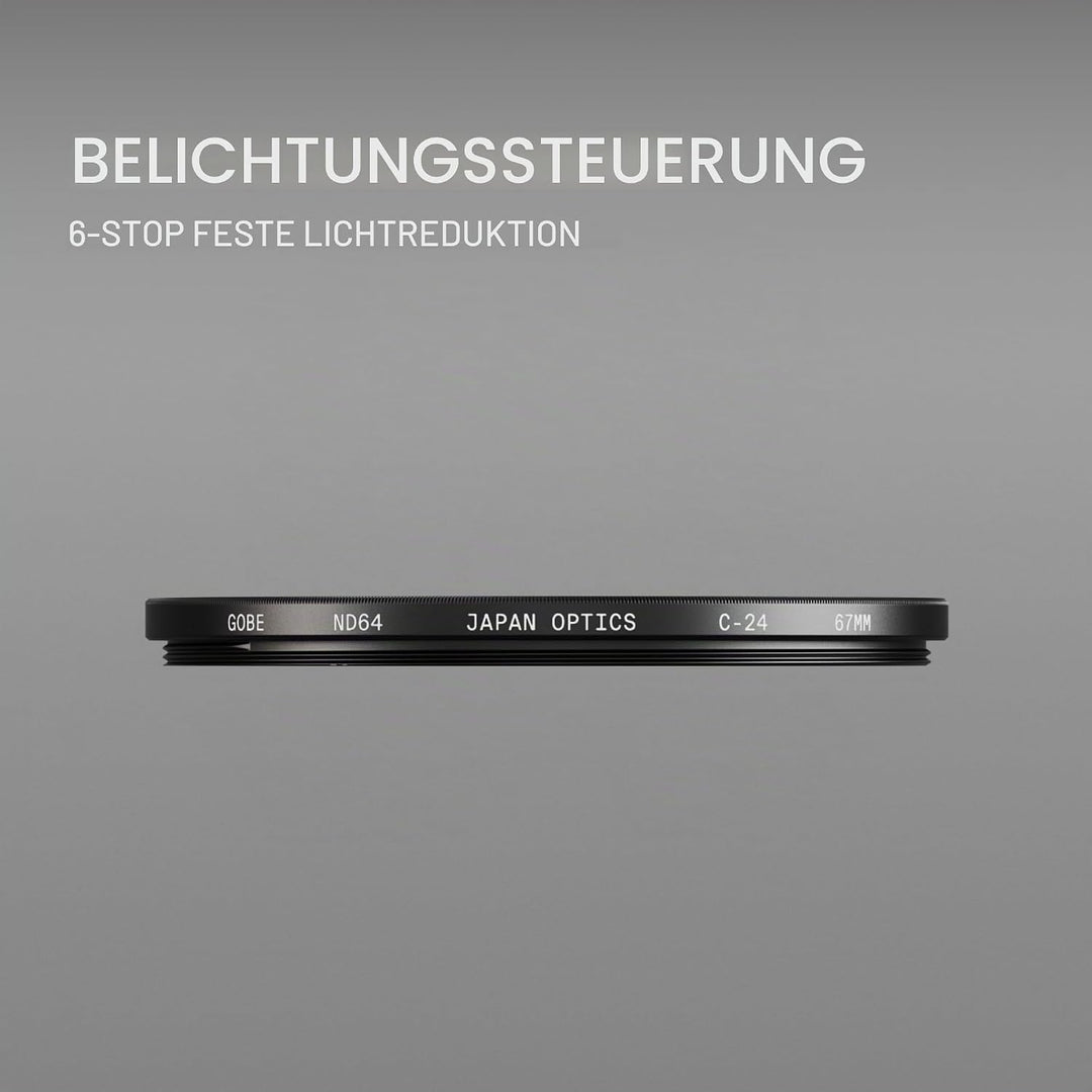 Gobe 67 mm Graufilter ND64 (6 Stop) ND Filter 67mm, 67mm