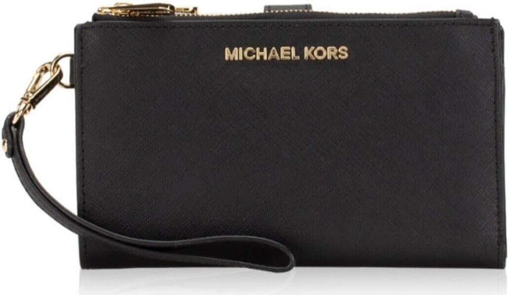Michael Kors Damen Jet Set Travel Double Zip Wristlet Schwarzes Saffiano, Schwarzes Saffiano