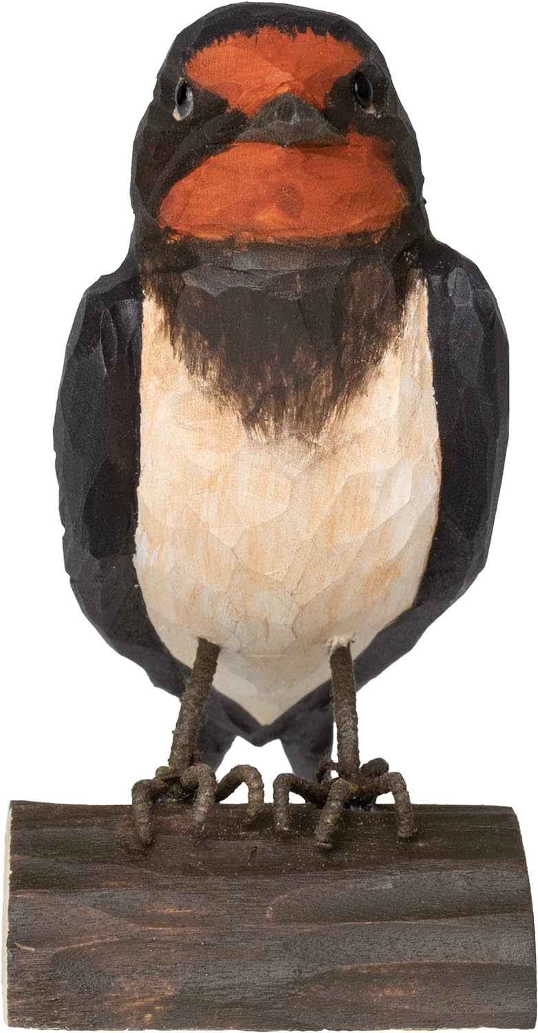 WILDLIFEGARDEN Wildlife Garden WG4438 DecoBird Hausschwalbe - Handgeschnitzter Dekorative Vogel aus