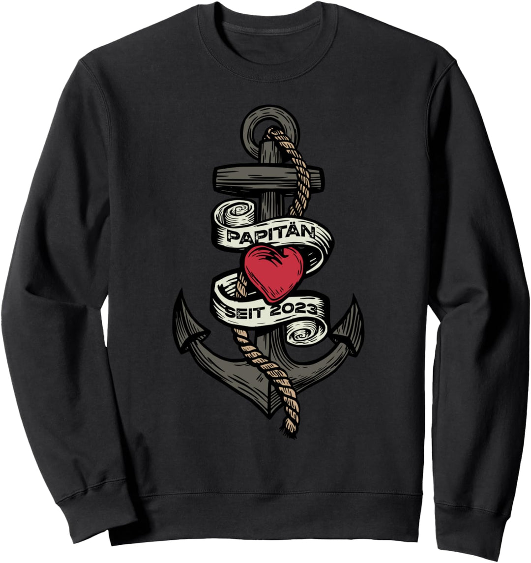 Vatertagspapeterie Seit 2023 Anker Herz Papa Sweatshirt