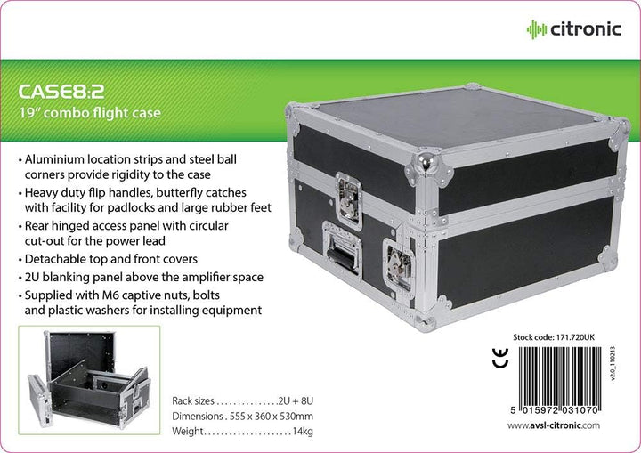 Citronic Kombi-Flightcase, 48,3 cm, 2U + 8U