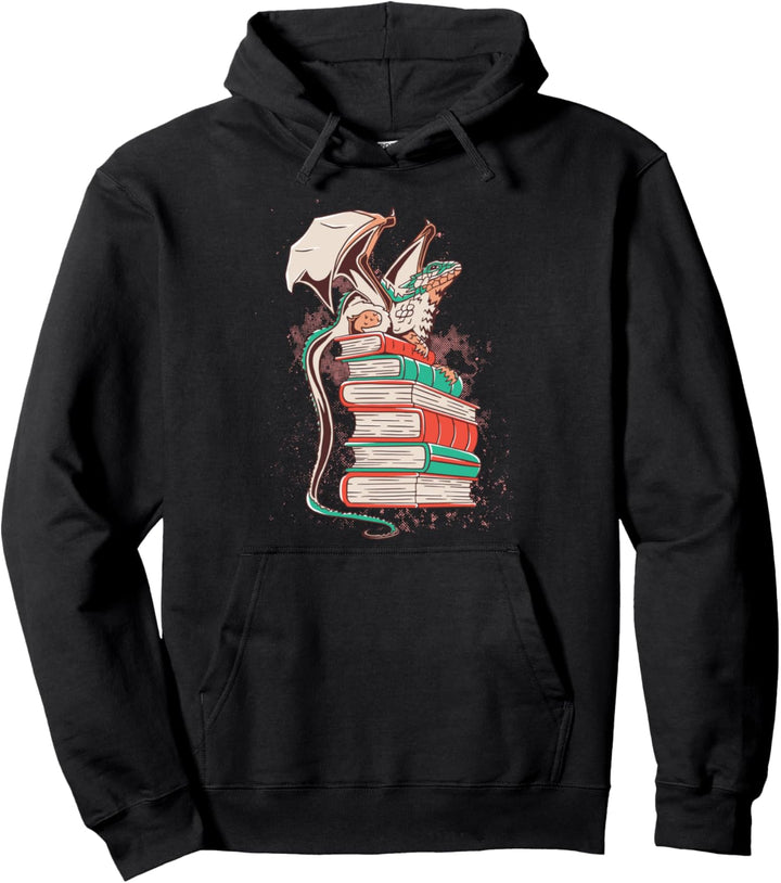Süsser Drache "Lesekatze" Bücher Geschenk Drachen Pullover Hoodie