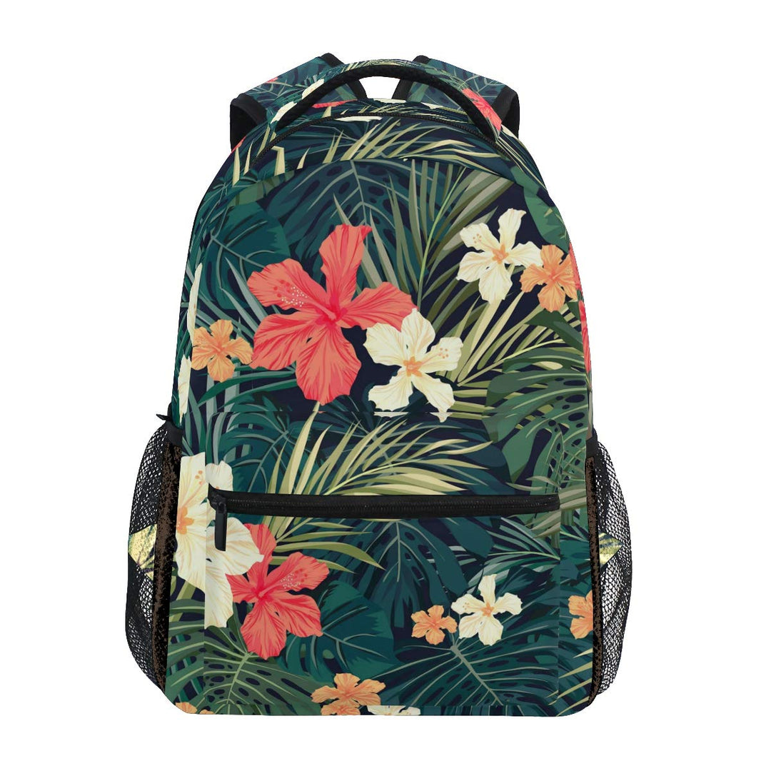 Tropical Hibiscus Flowers Schulrucksack für Jungen Mädchen Kinder Reisetasche Bookbag