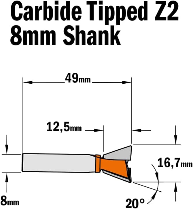 CMT Orange Tools 918.167.11 – Erdbeere Walflosse Milano 19 Grad für Hoffmann HW S 8 D 16,7 x 12,5 x
