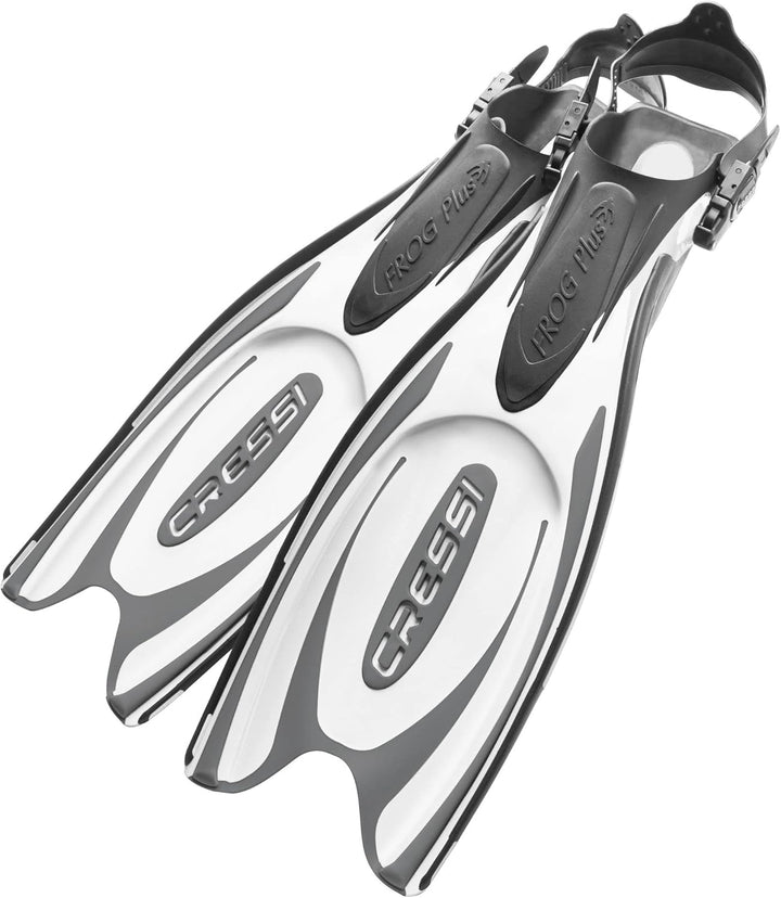 Cressi Frog Plus Tauchflossen Erwachsene S/M - 39/42 Schwarz/Weiss, S/M - 39/42 Schwarz/Weiss