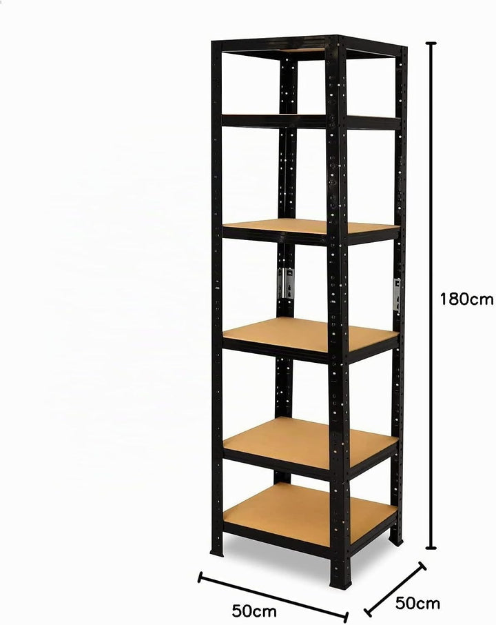 shelfplaza® 180x50x50cm BLACK Schwerlastregal schwarz/Metallregal schwarz 6 Böden à 145kg Tragkraft/