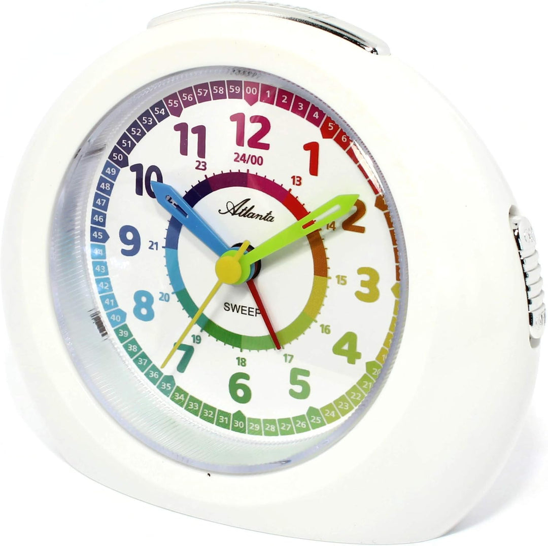 Atlanta Kinderwecker ohne Ticken Analog Weiss - 1967-0