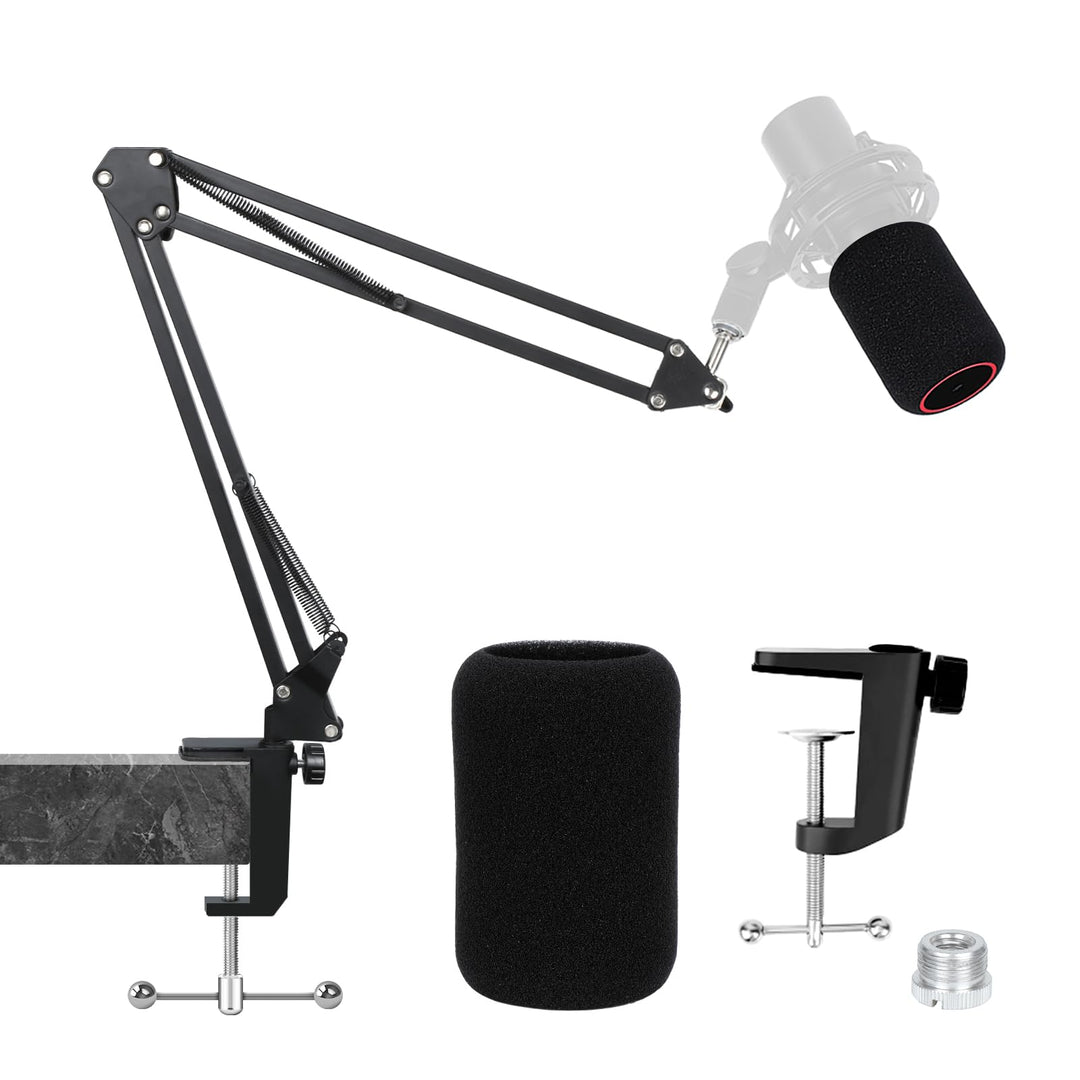 QuadCast 2 Mikrofonarm mit Popschutz - Professioneller Boom Arm mit Schaumstoff-Pop-Filter, Kompatib