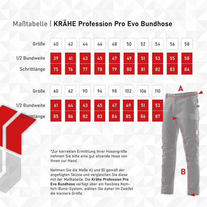 KRÄHE WORKWEAR Profession Pro Evo Bundhose I Arbeitshose I Made IN Europe I unser Allroundtalent mit