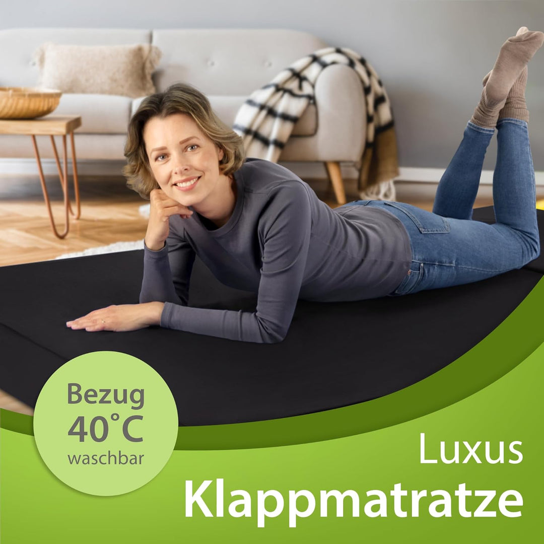 Klappmatratze 80x190 x 12 cm, Gästematratze klappbar Made in Germany, Faltmatratze VERGLEICHSSIEGER,