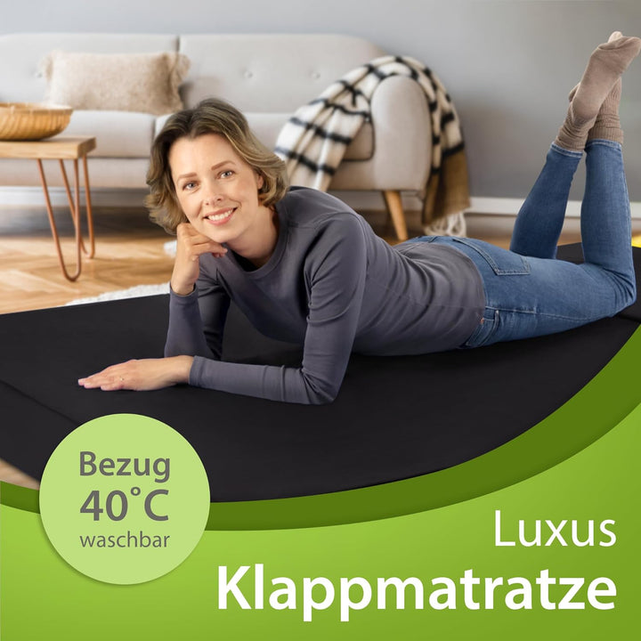 Klappmatratze 80x190 x 12 cm, Gästematratze klappbar Made in Germany, Faltmatratze VERGLEICHSSIEGER,