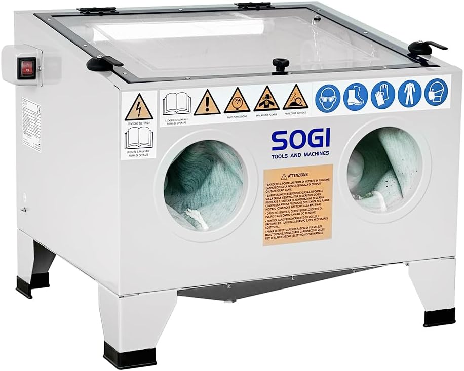 SOGI S-56 Sandstrahlkabine Tischgerät + Strahlmitte (S-56 + Korund GRA-80)