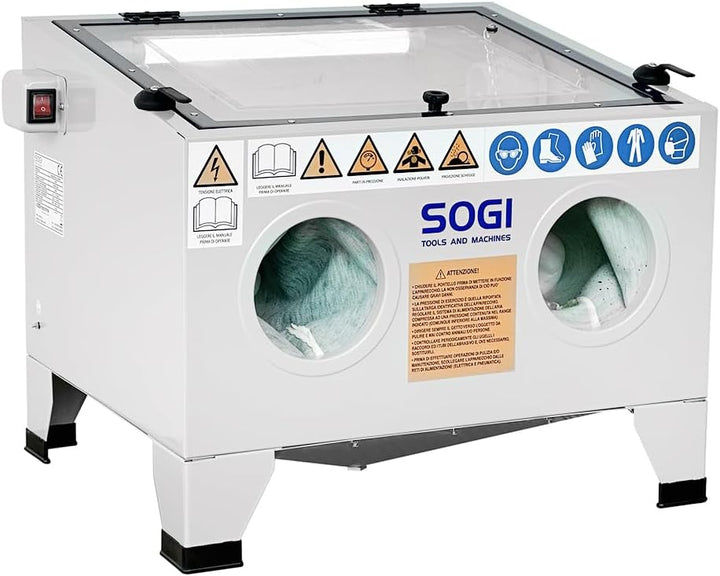 SOGI S-56 Sandstrahlkabine Tischgerät + Strahlmitte (S-56 + Korund GRA-80)
