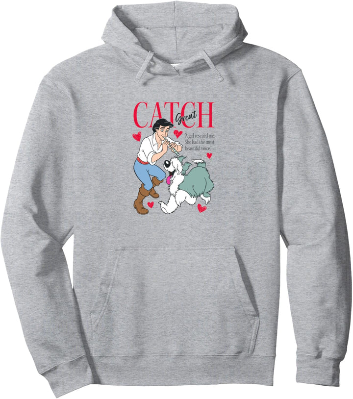 Disney The Little Mermaid Eric &amp; Max Great Catch Hearts Pullover Hoodie