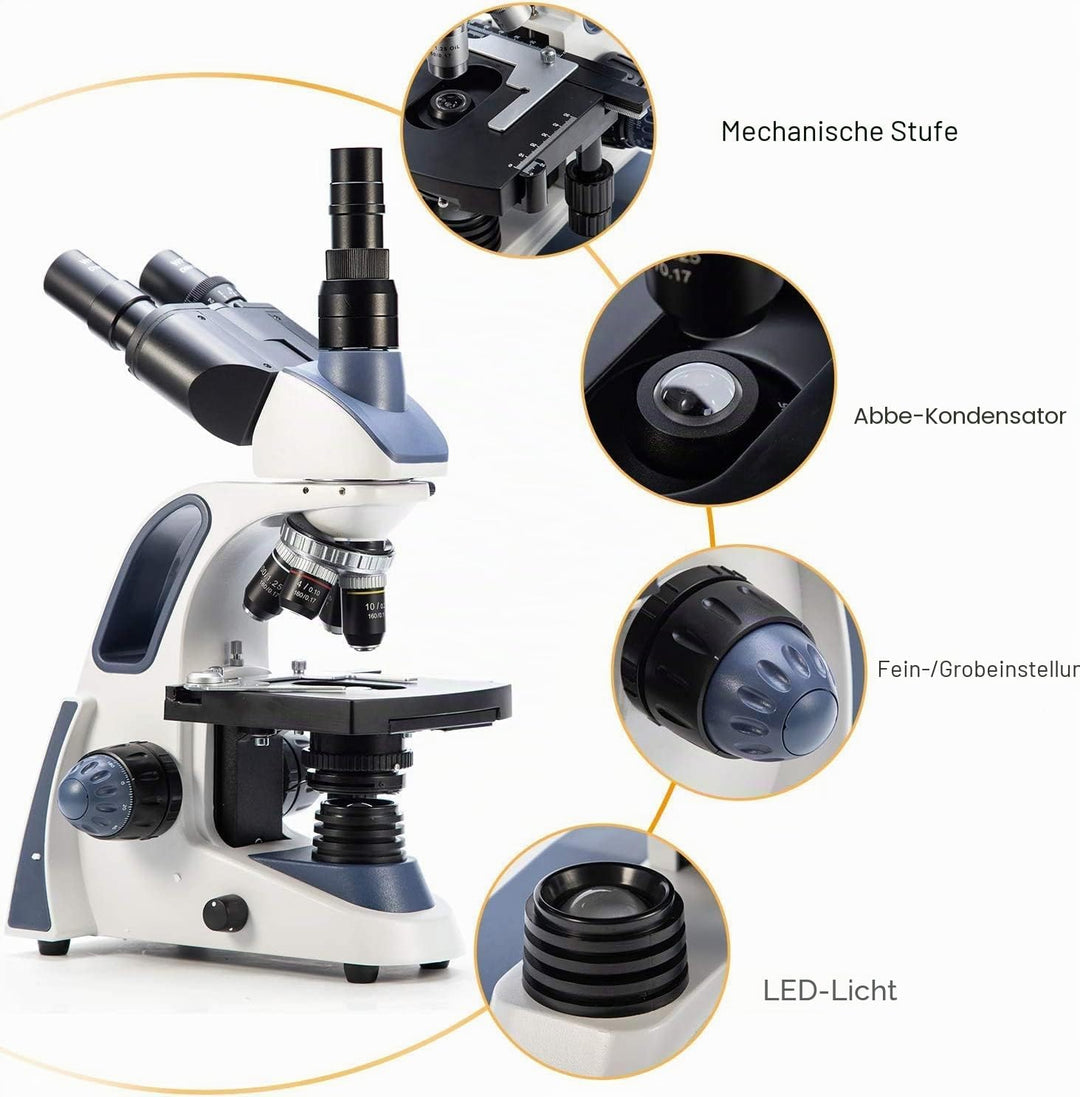 SWIFT SW380T 40X-2500X, Trinokulares Verbund-Labormikroskop mit doppellagiger mechanischer Bühne, Si