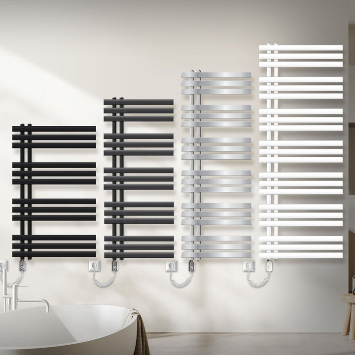 ECD Germany Iron EM Design Badheizkörper Elektrisch 900W - 500 x 1200 mm - Weiss - Heizkörper Handtu
