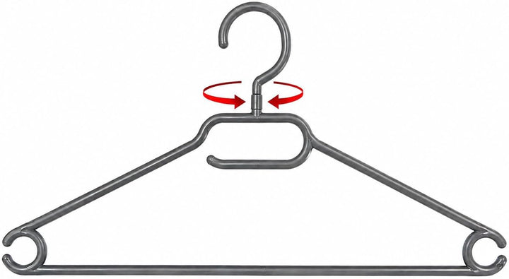 Kleiderbügel für Blusen &amp; T-Shirts, platzsparend, 41 cm, grau, NEU, 20 Stück, mit drehbarem Haken, A
