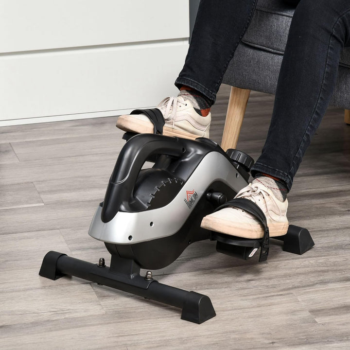 HOMCOM Mini Heimtrainer Pedaltrainer für Beintraining Pedal-Trainer mit LCD-Display Befestigungsgurt