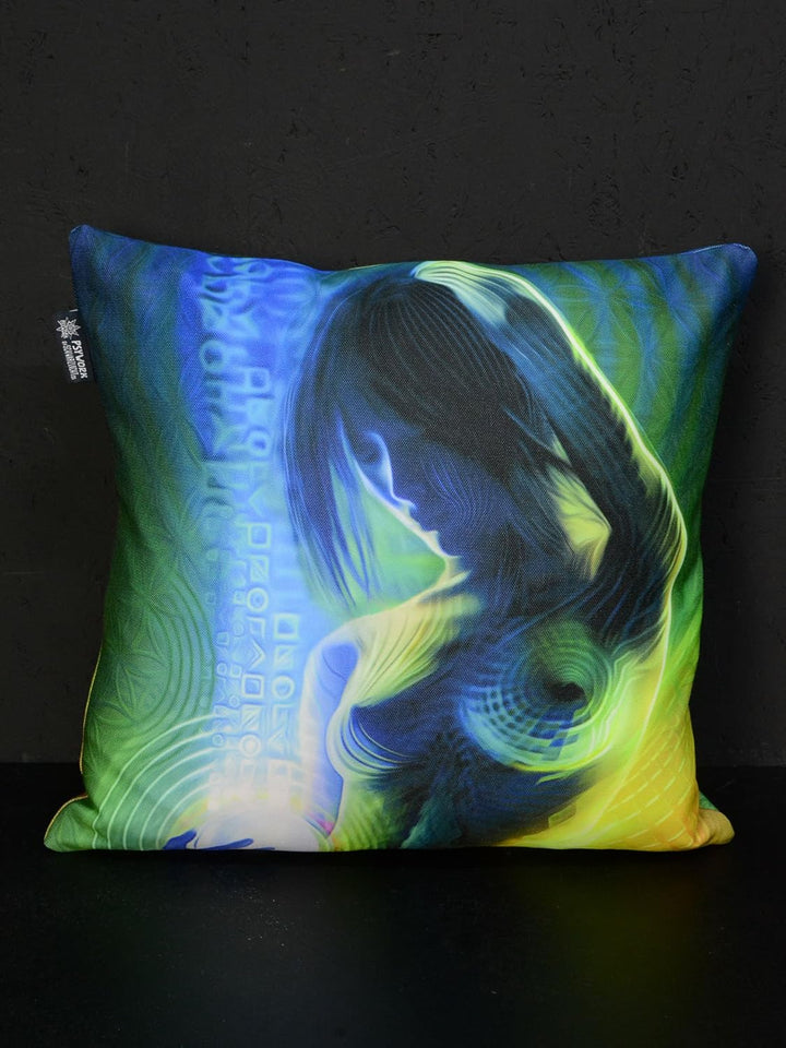 PSYWORK Schwarzlicht Kissen Neon Prismatic, 40x40cm
