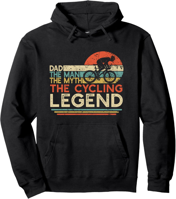 Vintage Cycling Dad The Man The Myth The Legend Cyclist Gift Pullover Hoodie