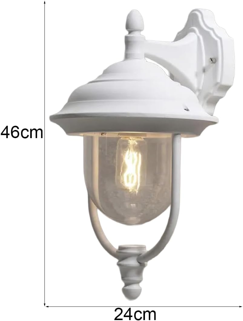 LED Aussenwandlaterne hängend im Landhausstil, Höhe 46cm, weiss, Wandleuchte Hängend
