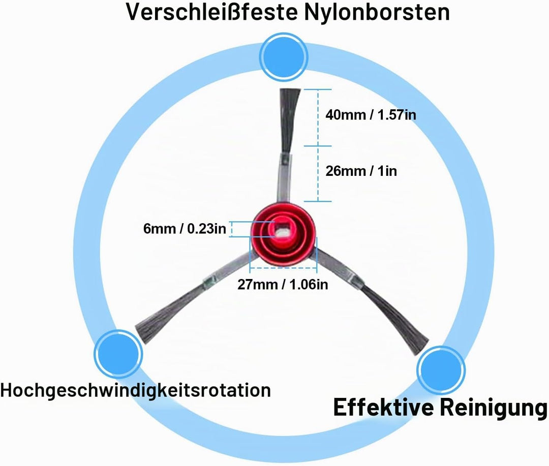 Zubehör für Ecovacs Deebot X1 Omni / X1 e Omni / X1 Turbo / T10 Turbo / T10 Omni Saugroboter Ersatzt