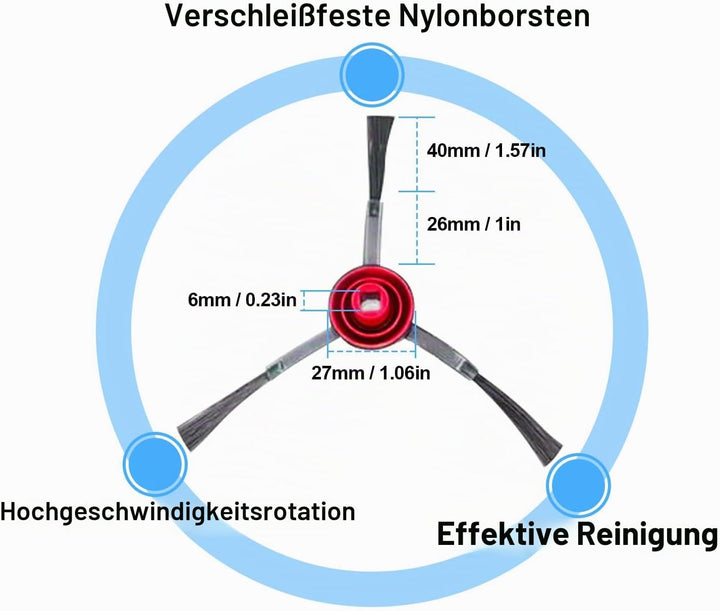 Zubehör für Ecovacs Deebot X1 Omni / X1 e Omni / X1 Turbo / T10 Turbo / T10 Omni Saugroboter Ersatzt