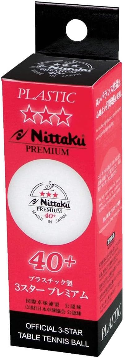 NITTAKU 3-Sterne Premium 40+ Tischtennisbälle (12er-Pack)