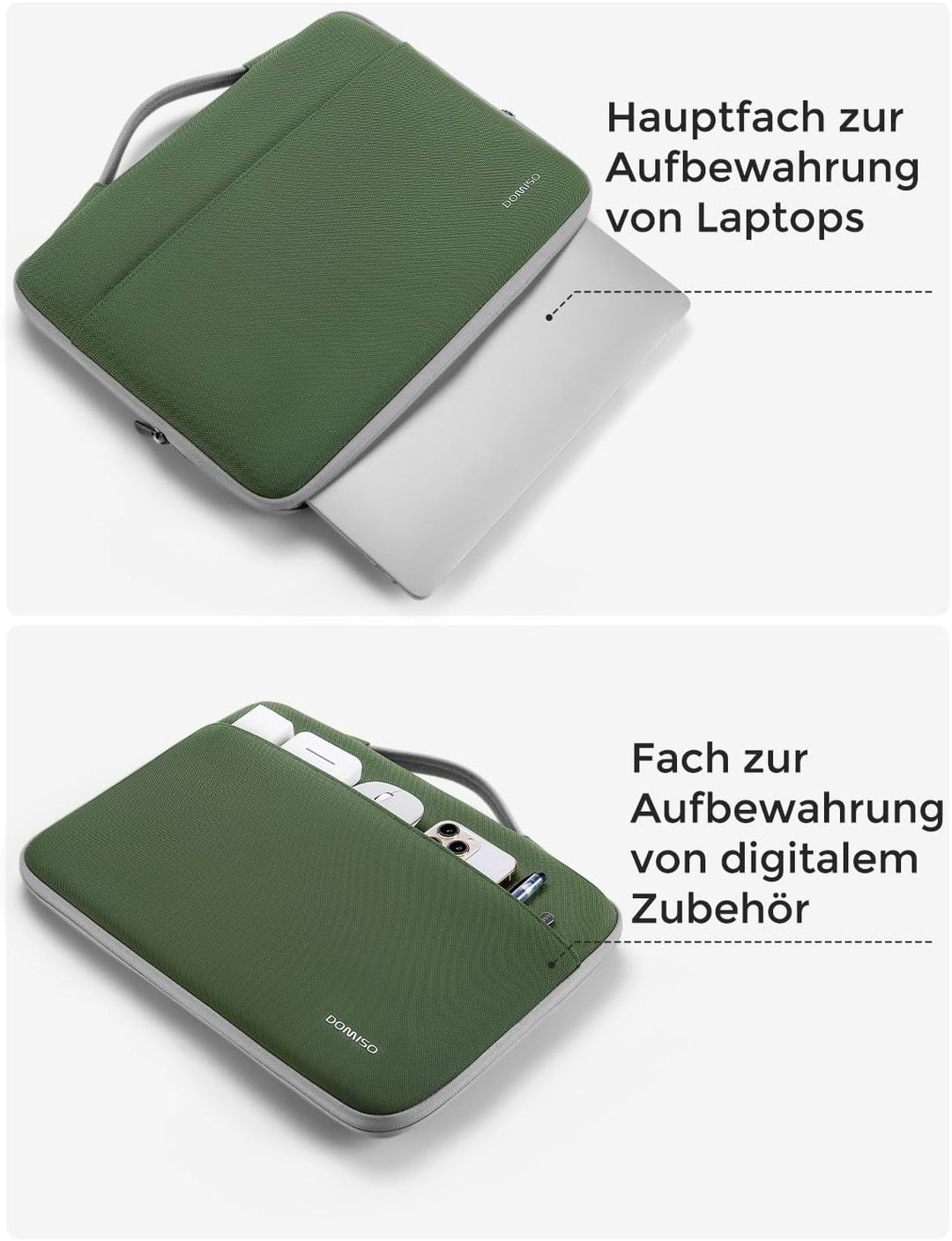 DOMISO Laptoptasche 14 zoll Laptop Hülle Tasche Kompatibel mit 15 Zoll MacBook Air M4/A3241 M3/A3114