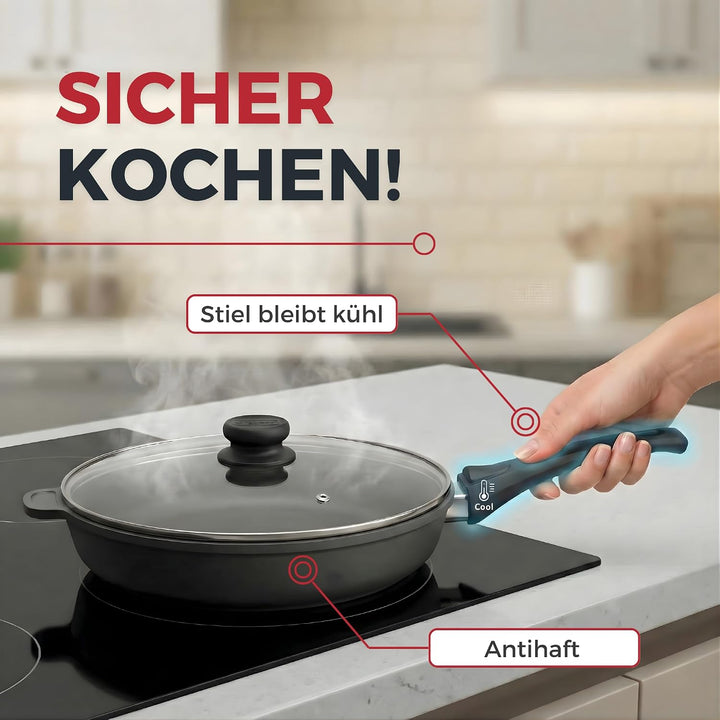 Lieblingspfanne Bratpfanne 24 cm Ø - flacher Rand 5 cm - Für alle Herdarten &amp; Induktion - PFAS-frei