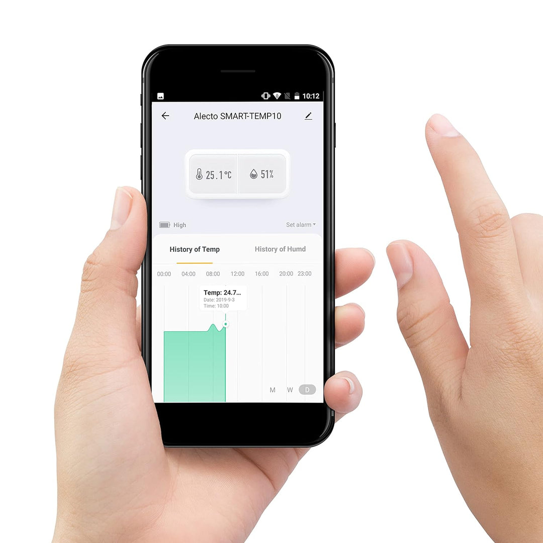 Alecto SMART-TEMPT10 Zigbee Temperatur- und Feuchtigkeitssensor - benötigt Bridge/Gateway - 30 Monat