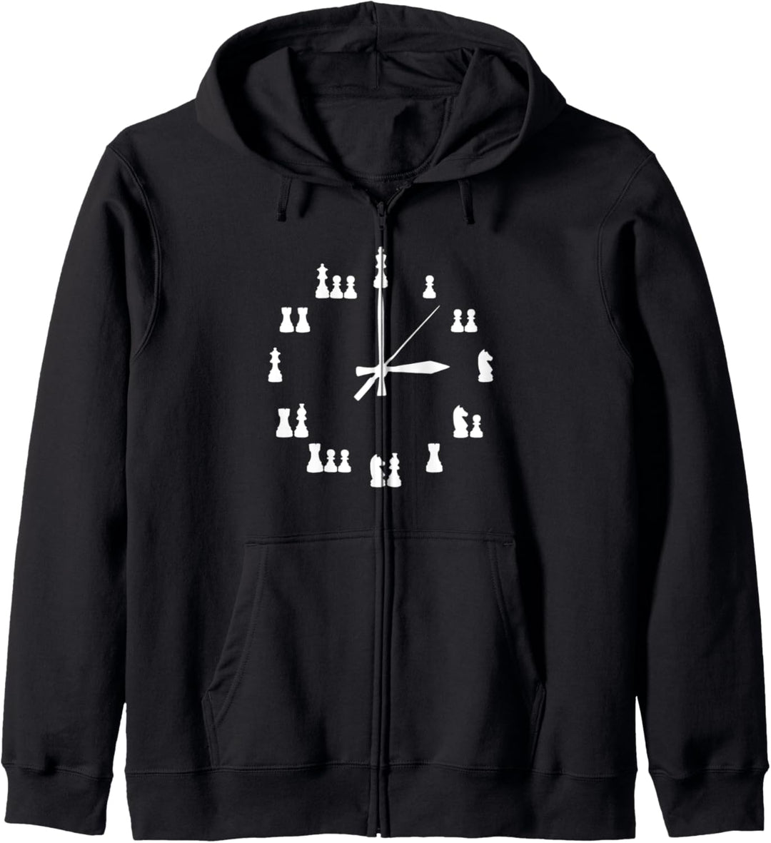 Schachspieler Geschenk Schachfiguren Schachuhr Schachmotiv Kapuzenjacke