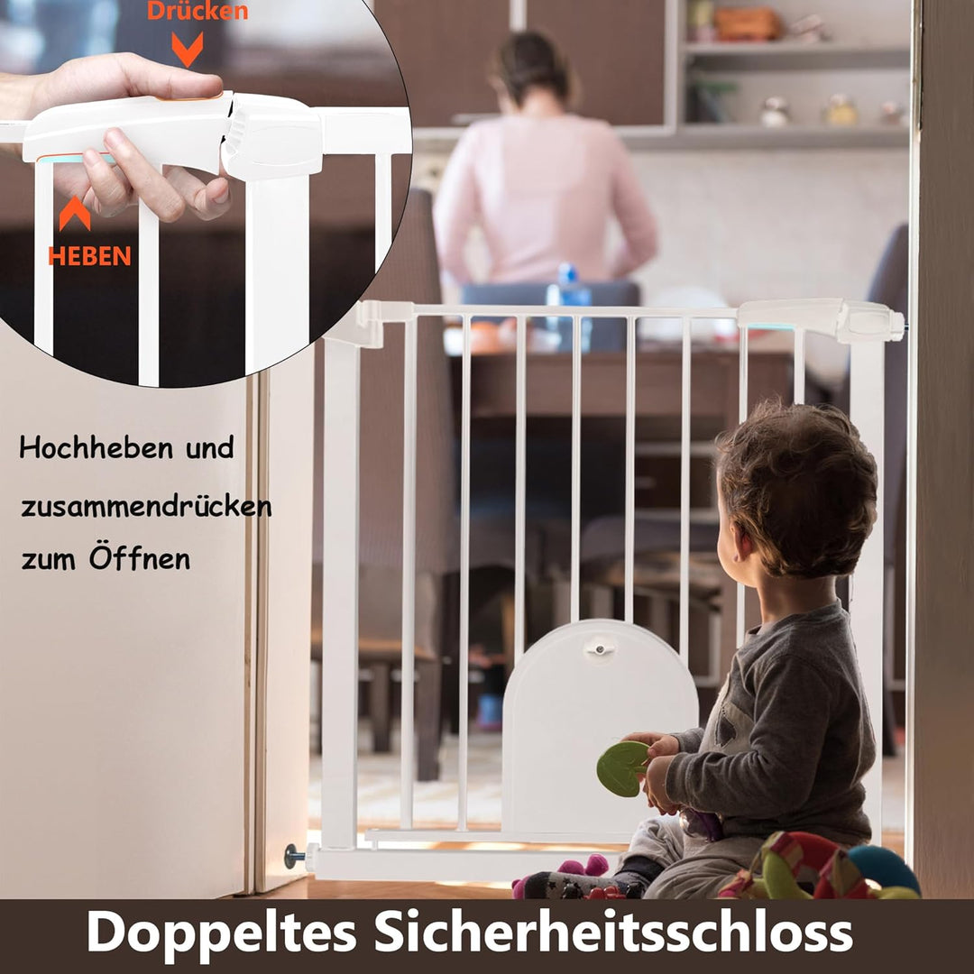 Türschutzgitter ohne Bohren Treppengitter Treppenschutzgitter für Kinder Baby Türgitter mit Schiebet