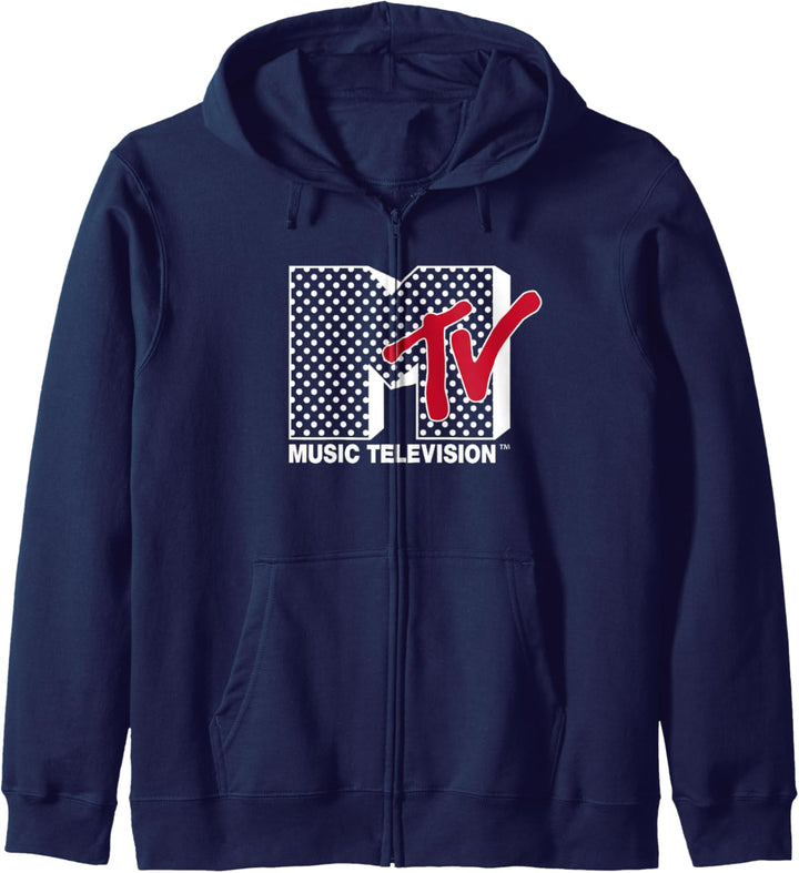 MTV White Polka Dot Logo Fill Kapuzenjacke