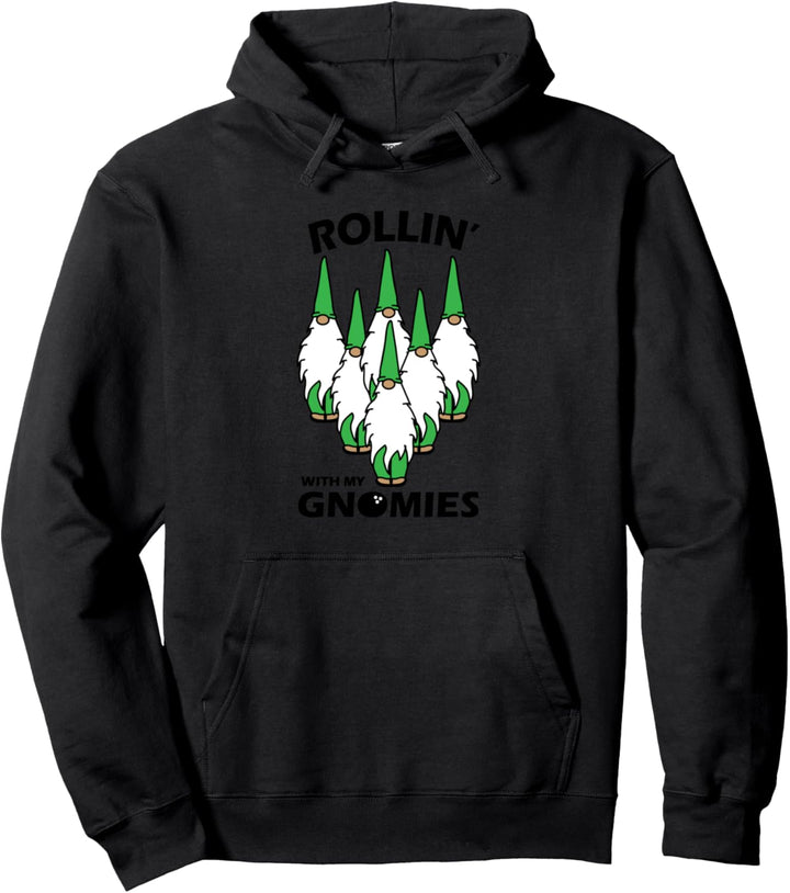 Cool Elves Christmas Bowling Gnomies Matching Family Pajamas Pullover Hoodie