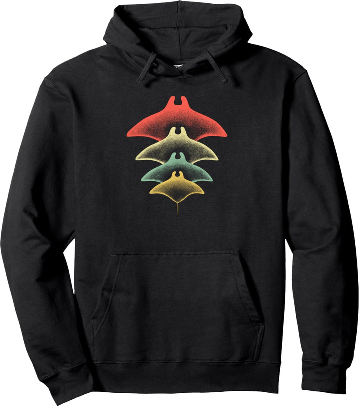 Retro Rochen Manta Ray Unterwasser Diving Taucher Geschenk Pullover Hoodie