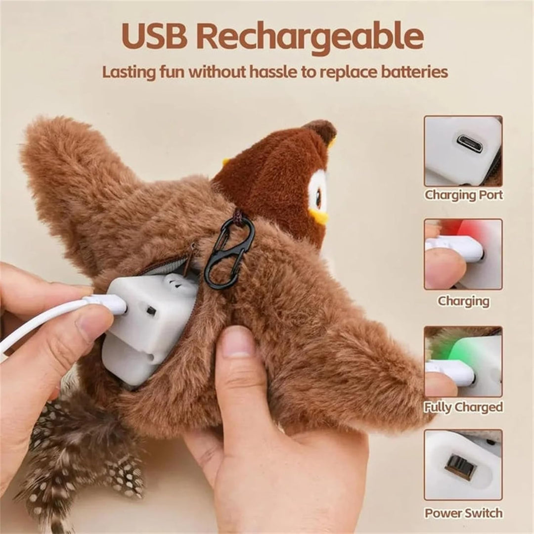 Fliegendes Vogel Katze Spielzeug, Vogel Jagd Katzen Spielzeug, Chirping Spielzeug Flapping Flügel