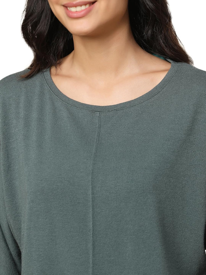 Triumph Damen Cozy Comfort Top 01 Shirt 42 Smoky Green, 42 Smoky Green