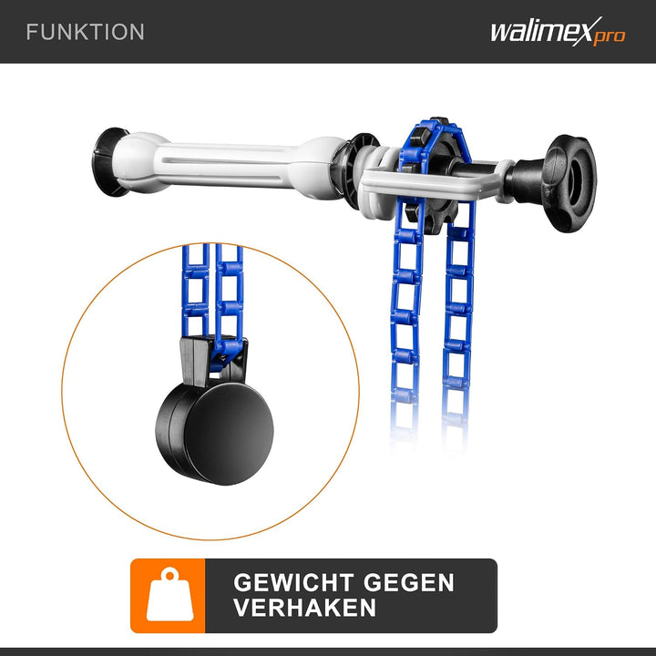 Walimex 3-fach Hintergrund Wandmontageset mit 1 Expan, mit 1 Expan