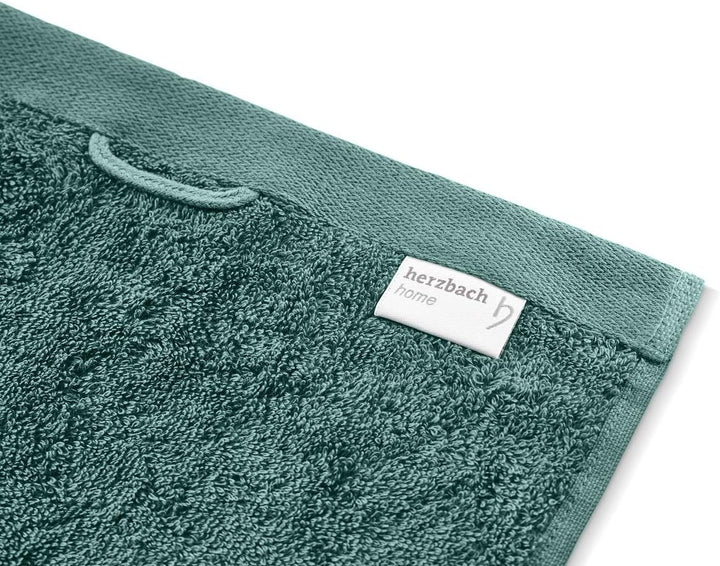 herzbach home Premium Duschtuch 2er-Set 70 x 140 cm (Ozeangrün) – Grosse, weiche &amp; saugstarke Dusch-