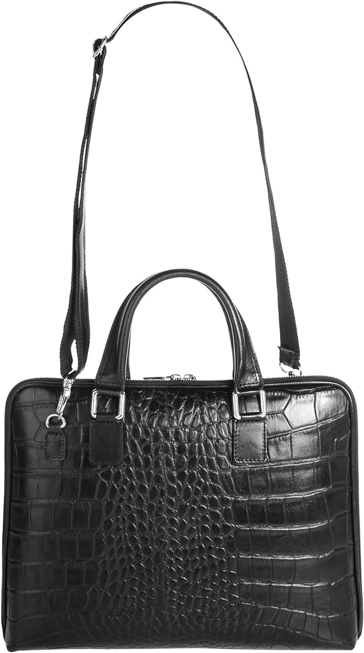 Cluty Aktentasche echt Leder schwarz Damen - 016848