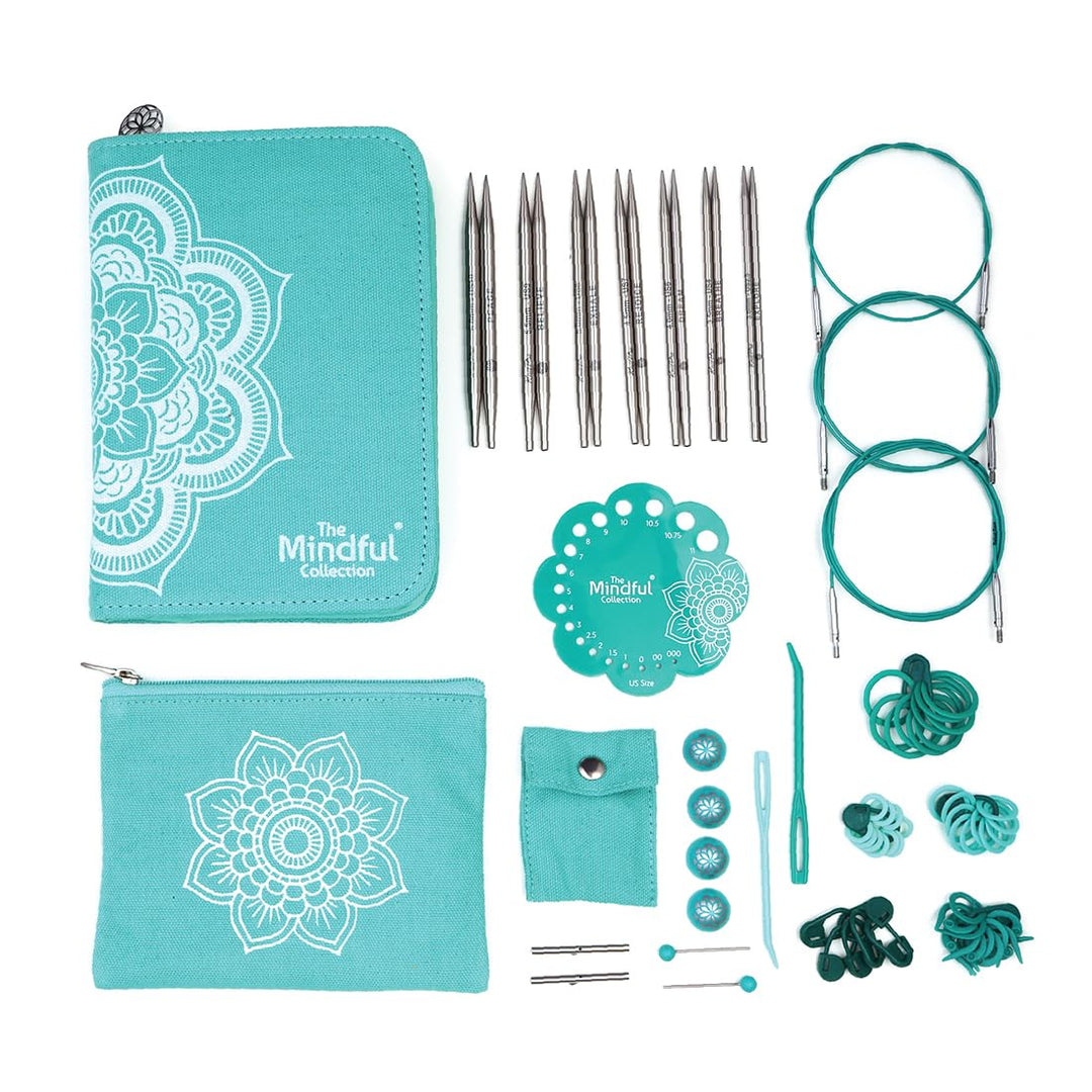 KNITPRO – KnitPro Believe Set mit austauschbaren Nadeln (3–6,00 mm) – 1 Set, K36302, 21x13x4cm Blau