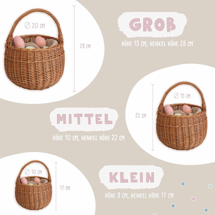 Personalisiertes Osterkörbchen – Weidenkörbchen für Kinder & Babys – Mit süssem Tier-Design – Ostere