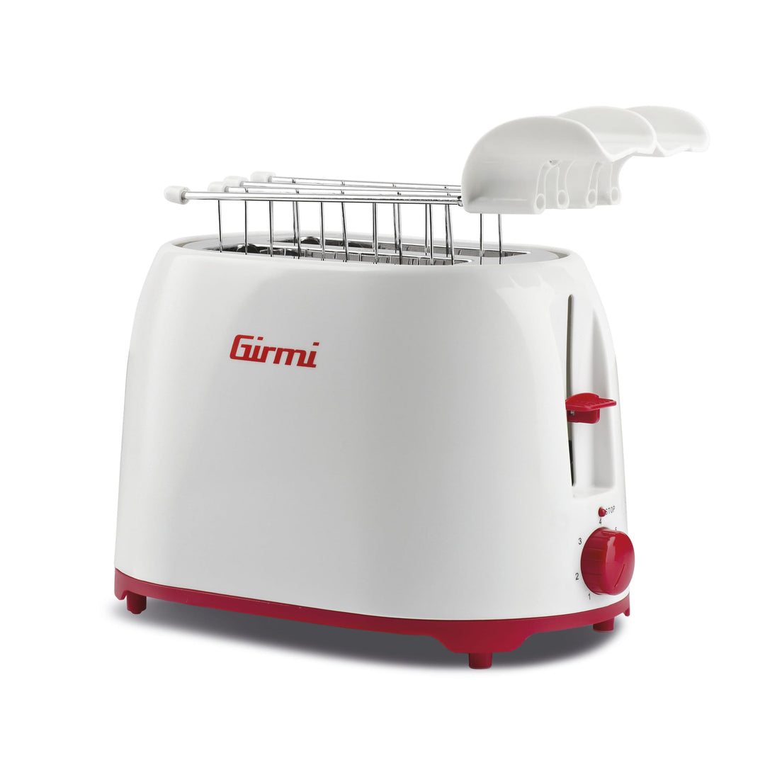 Girmi TP10 toaster, Kunststoff, Weiss/Rot Weiss / Rot, Weiss / Rot