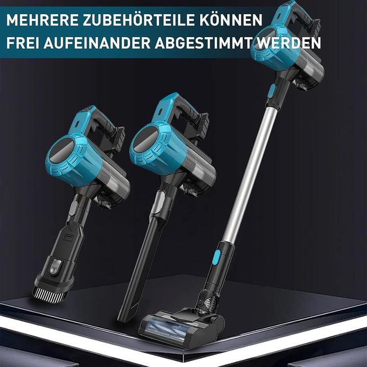 Akku Staubsauger,Ersatz für Makita 18V Akku,Staubsauger Kabellos mit 2 x 5.5AH Akku,15000Pa Stabstau