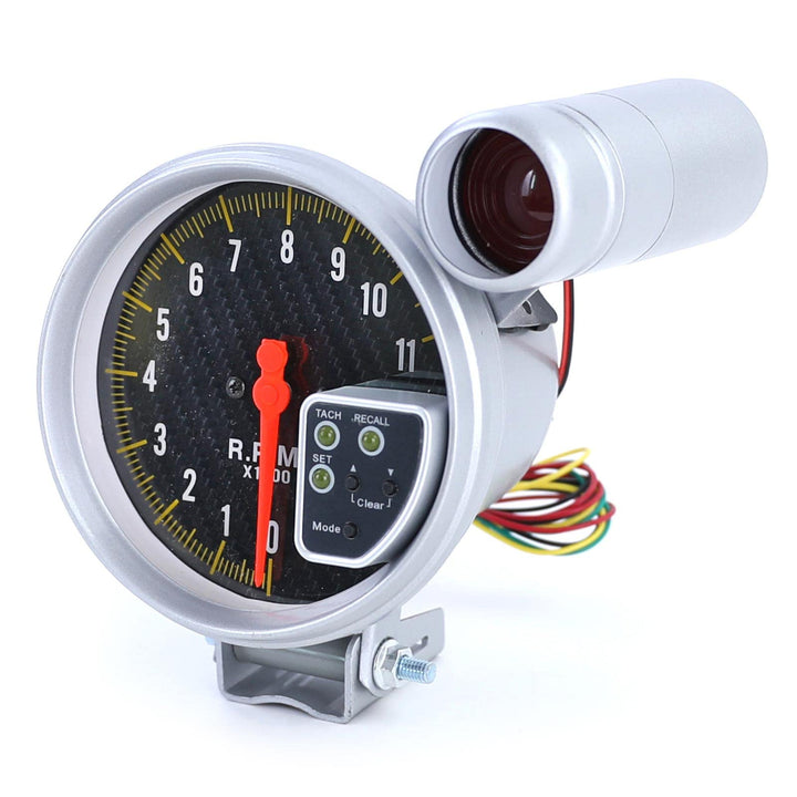 Performance Drehzahlmesser Carbon mit Shift Light und Halterung 5 Zoll