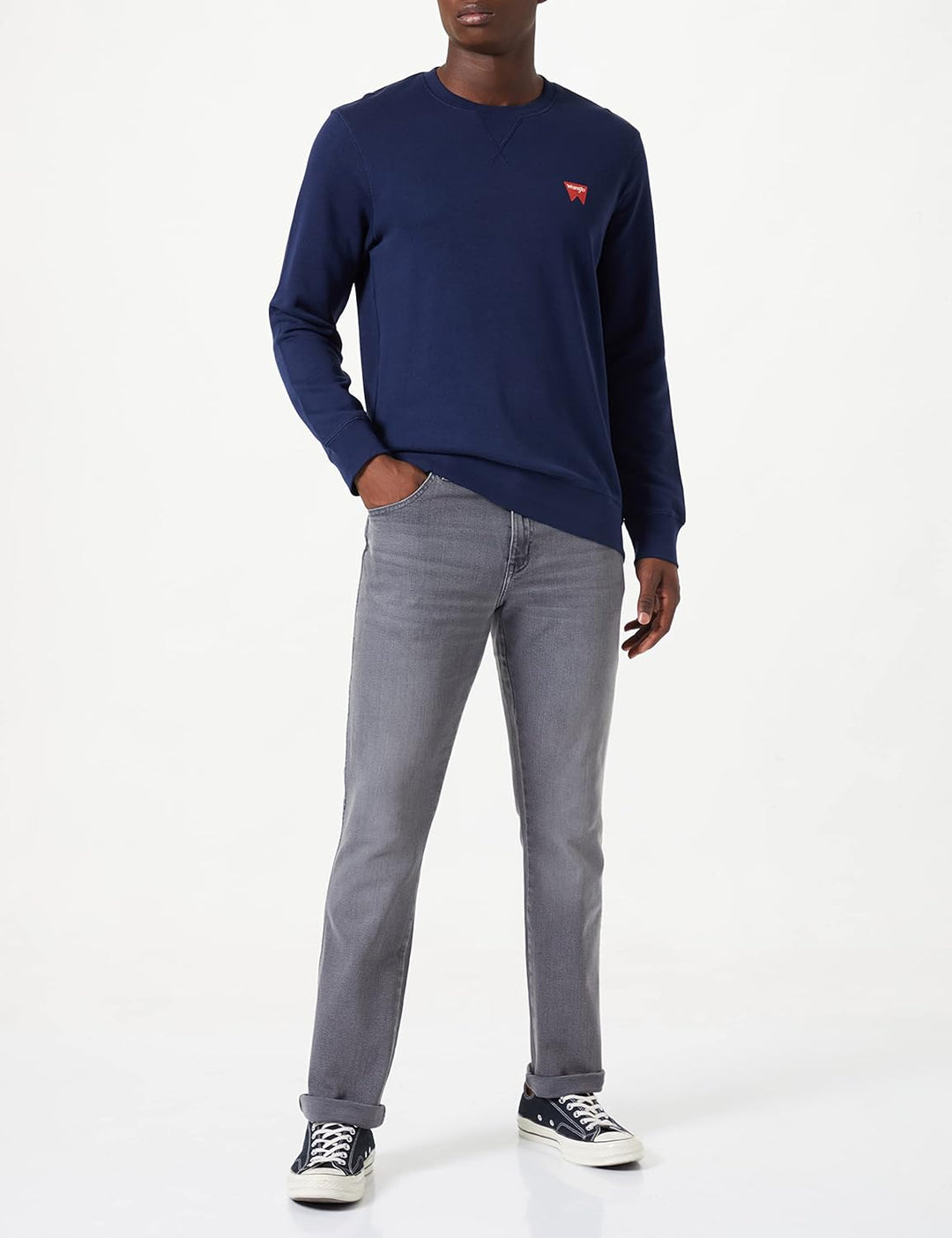 Wrangler Herren Sign Off Crew Navy Sweatshirt M Navy, M Navy