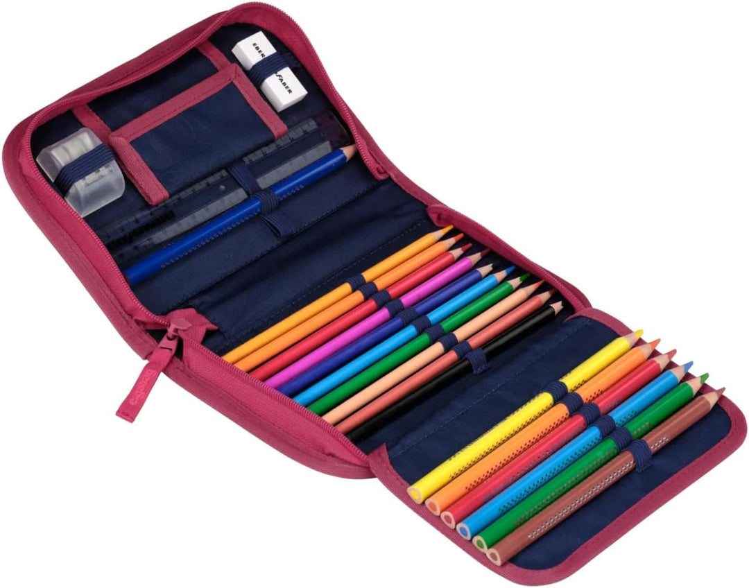 ergobag Federmäppchen Set 22-teilig, Lyra Buntstifte, Stundenplan-Fach, Kleingeld Fach, Lineal Stern