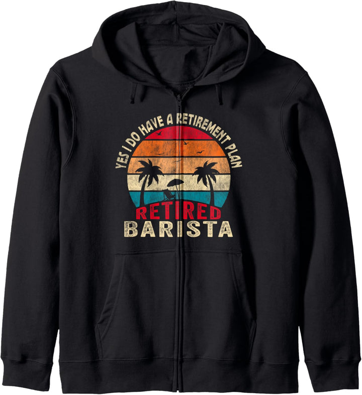 Ja Ich habe einen Ruhestandsplan Pensionierte Barista Kapuzenjacke