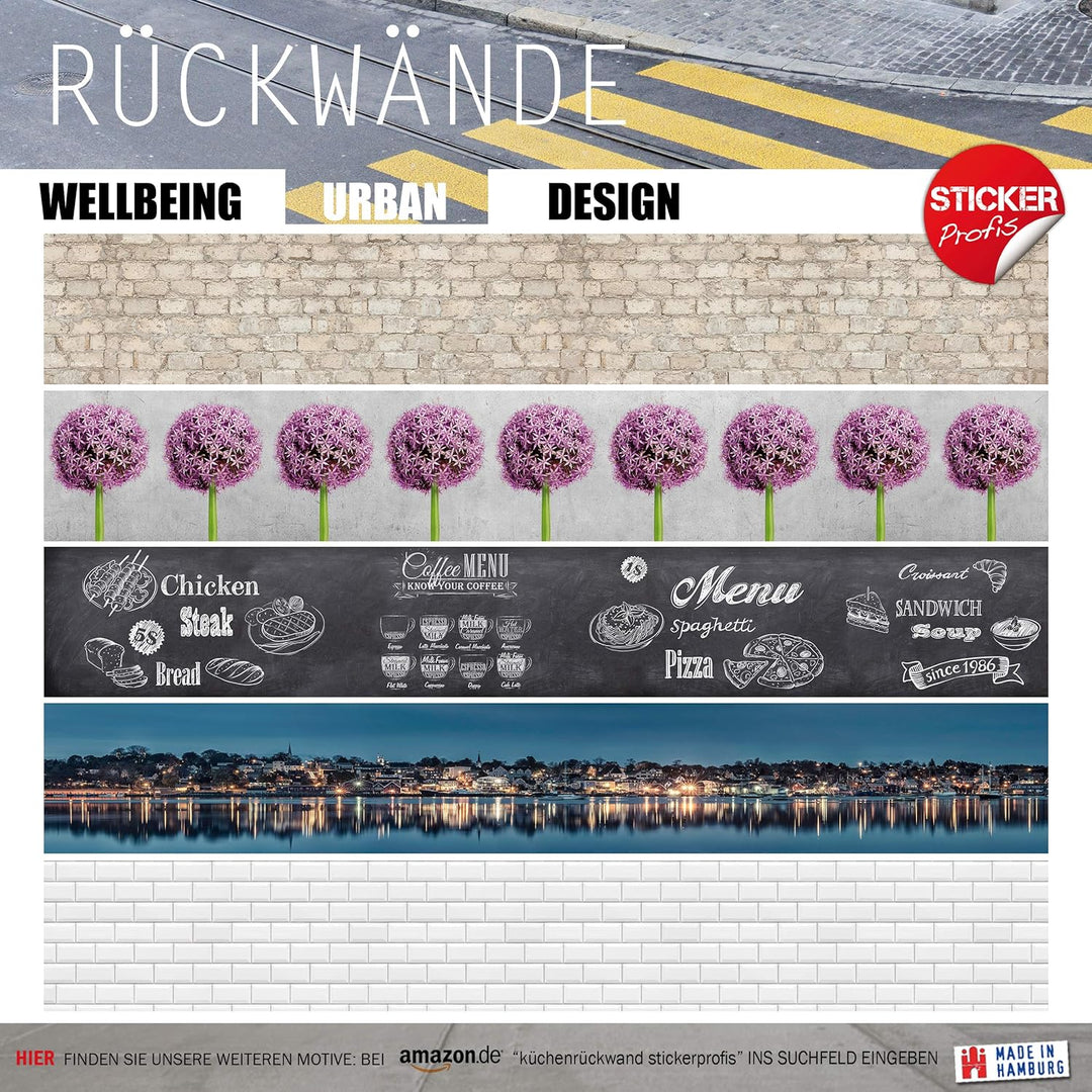 StickerProfis Küchenrückwand selbstklebend Glasoptik - STEINWAND Ashlar - 1.8mm, Versteift, alle Unt